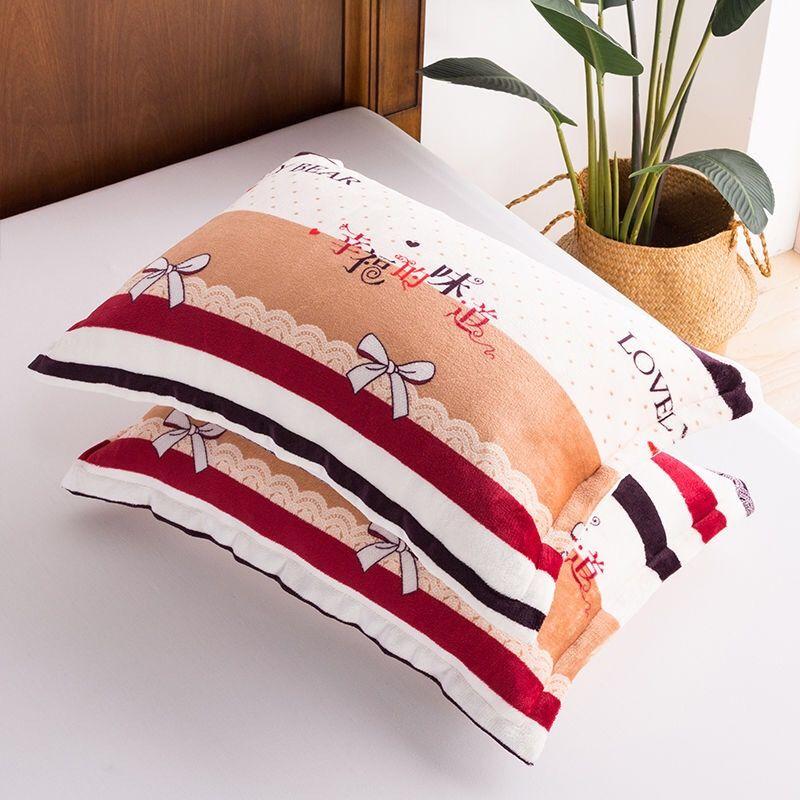 Flannel Pillow Case Pair of Adult Student Coral Fleece Pillow Case Pillow Case