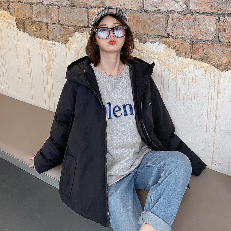Cotton Jacket Women's Short Winter Korean Version of Loose Bf Style Student Bread Jacket All-match Hooded Cotton Coat