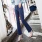 Plus Size Women High Waist Female Streetwear Pocket Casual Jeans Pocket Ripped Denim Pants