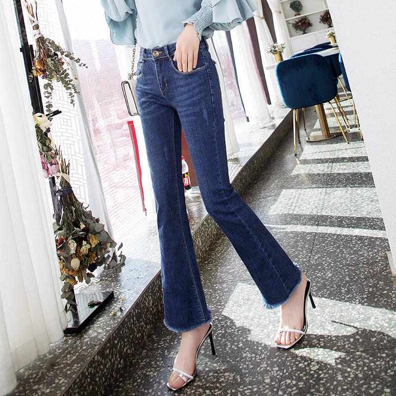 Plus Size Women High Waist Female Streetwear Pocket Casual Jeans Pocket Ripped Denim Pants