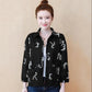 Vintage Autumn Ladies Jacket Flower Print Women Fashion Zipper Up Long Sleeve Casual Coat Slim Basic Bomber Jackets