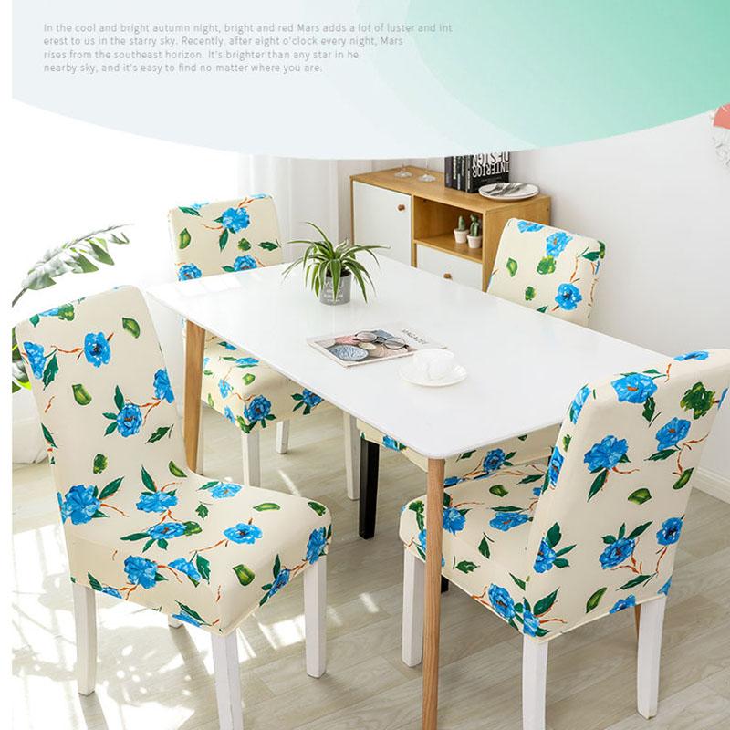 2/4/6pcs Printed Elastic Stretch Chair Cover Spandex Dinning Room Kitchen Chair Slipcovers Protector Case for Wedding Banquet Party