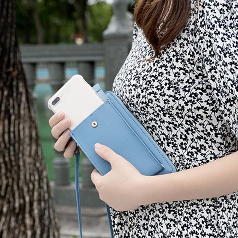 Women PU Leather Cell Phone Pocket Fashion Card Holders Small Crossbody Bag