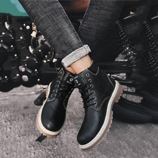 Martin Boots Male Students High Top Shoes Autumn and Winter Boots Men Motorcycle Boots Men's Sneaker