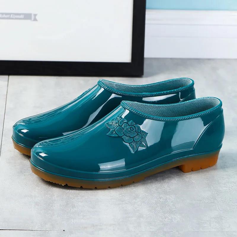 Rain Boots Waterproof Shoes Rubber Shoes Overshoes Fashion Water Boots Adult Kitchen Car Wash Work Wear-resistant Non-slip Short Barrel
