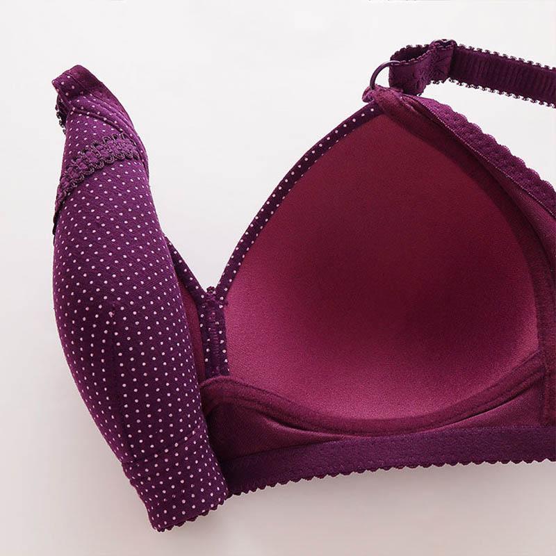 Ladies' Thin Anti-sagging Breast-pumping Bra Non-magnetic No Steel Ring Large Size Sexy Full Cup Simple Bra