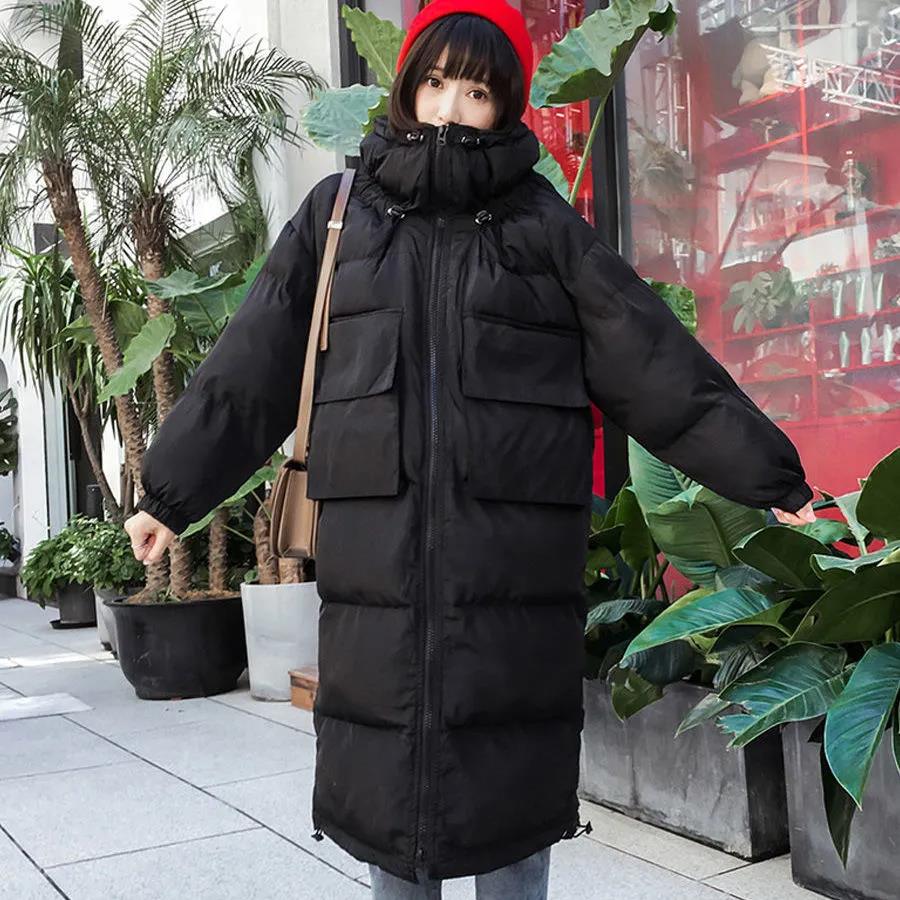 Coat Winter Women's Mid-length Padded Jacket Loose Women's Thick Coat Bread Coat