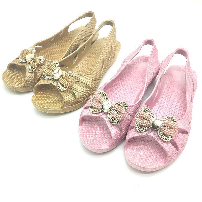 Fashion Ladies Plastic Sandals One Waterproof Non-slip Work Shoes for Business Trip Rainy Day Shoes Three Colors Optional