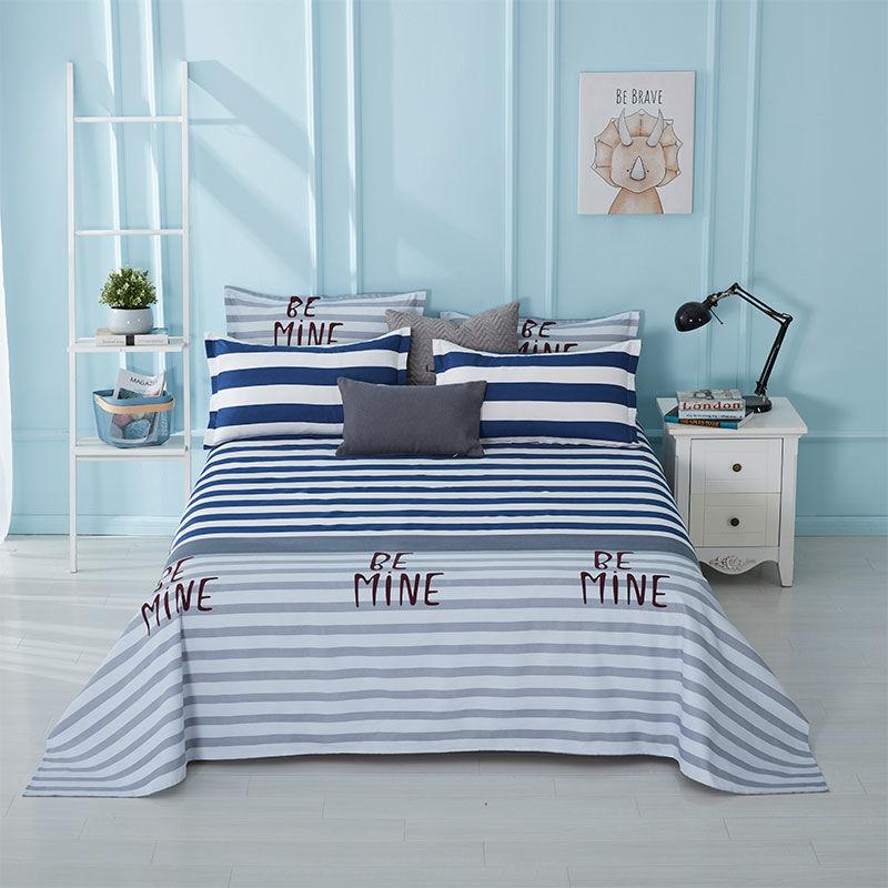 Pure Color Bedding Set, Simple Bedding Sheets, Two Pillowcases, Cotton Cloth, Soft and Comfortable, Sweat-absorbing and Breathable