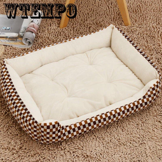 All Season Pet Dog Bed Detachable Puppy Cat House Comfortable Pad Sofa Mat Coral Fleece Bed