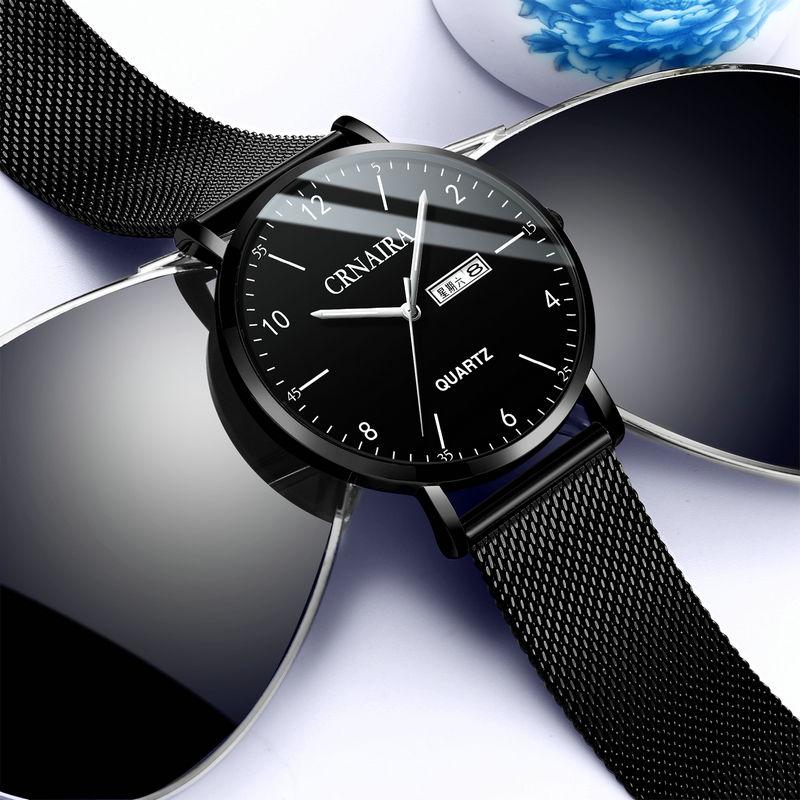 Men Watch Top Brand Luxury Calendar Stainless Steel Quartz Fashion Business Waterproof Watches