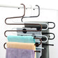 2PCS Household Multi-layer Pants Clip Magic Pants Rack Stainless Steel Multifunctional Wardrobe Pants Wrought Iron Clothes Hanger Bold Tie Towel Rack