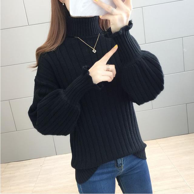 Turtleneck Pullover Women's Sweater Loose Slimming Pullover Fashion All-match Sweater