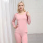 Women Long Sleeve Thermal Underwear Women Winter Thicken Tight Suit Sexy Pajamas Autumn High Elasticity Slim Comfortable Breathable Wearable Versatile