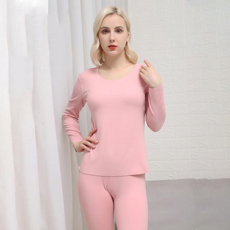 Women Long Sleeve Thermal Underwear Women Winter Thicken Tight Suit Sexy Pajamas Autumn High Elasticity Slim Comfortable Breathable Wearable Versatile