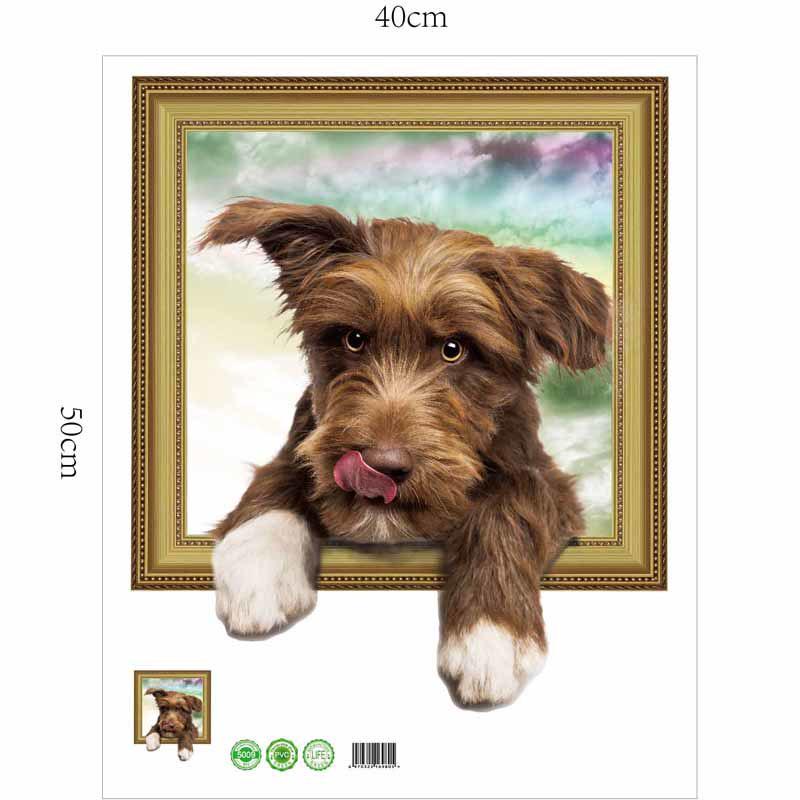 Stickers Vivid and Cute Dog Living Room Bedroom Children's Room Pet Shop Background Decorative Wall Stickers Removable