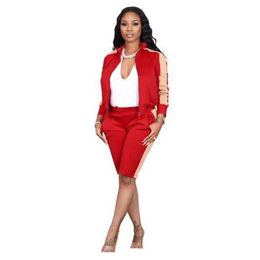 Women Casual Sweatshirt Suit Tops Shorts Autumn Long Sleeve Pullover Loose Sweatshirts Coat Short Pants