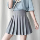 Spring and Summer Fresh Style High-waisted Ladies Anti-glare Pleated Skirt A-line Short Skirt Skirt All-match Solid Color Skirt