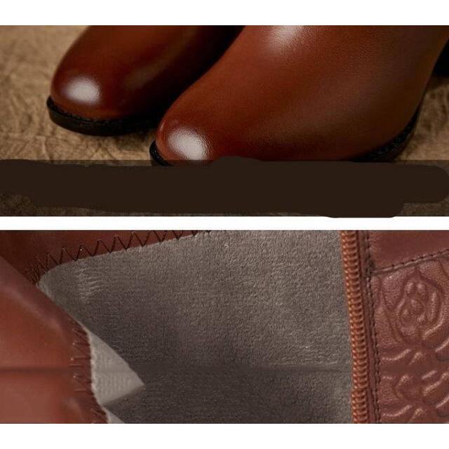 Women's Boots Female 2019 Winter High-heeled Boots Women's Shoes Retro Women's Plush Snow Boots