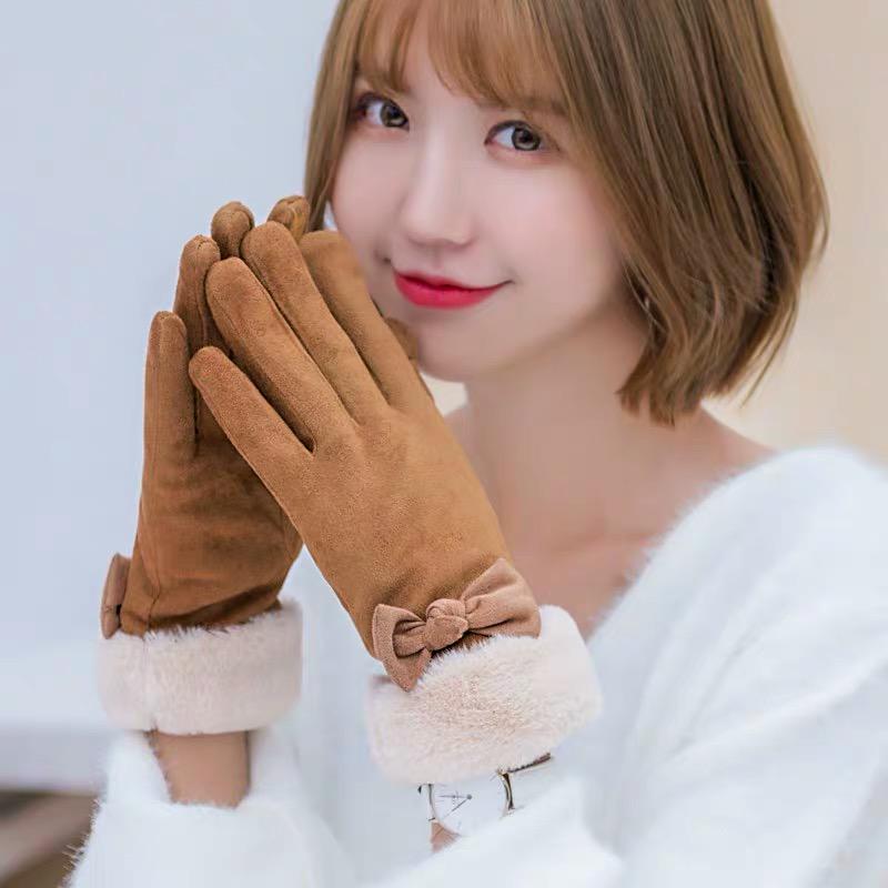 Windproof gloves Winter Warm gloves Thick gloves Woman fashion gloves Plush Cotton gloves