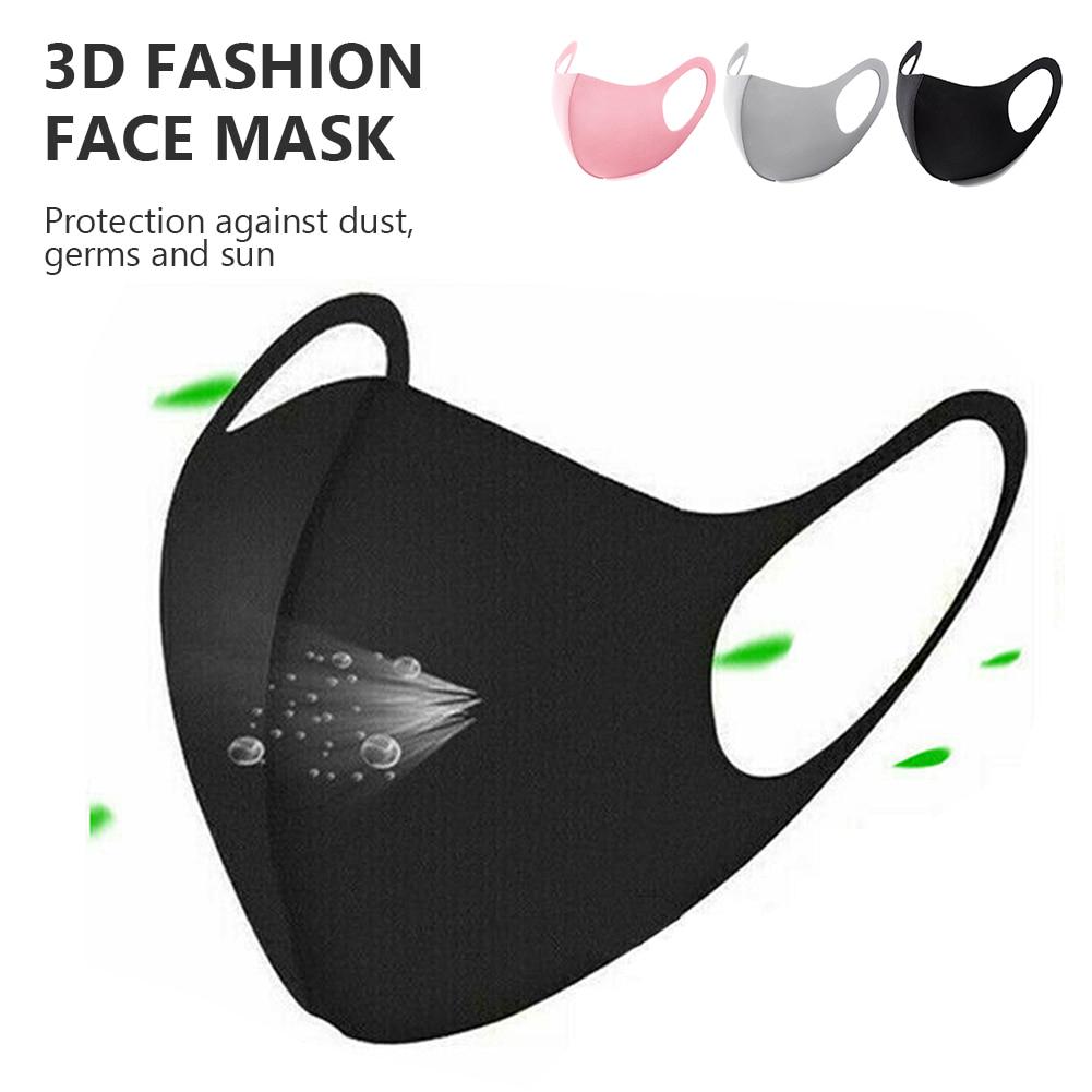 Cotton Black White Valve Mouth Face Masks Anti PM2.5 Dust Maske Washable Reusable Mouth Cover Filter