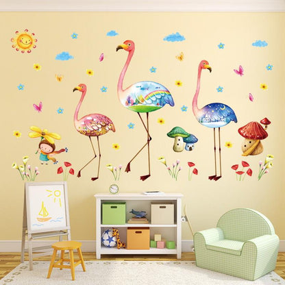 Cartoon animal wall stickers kindergarten bedroom background decorative painting PVC wall stickers