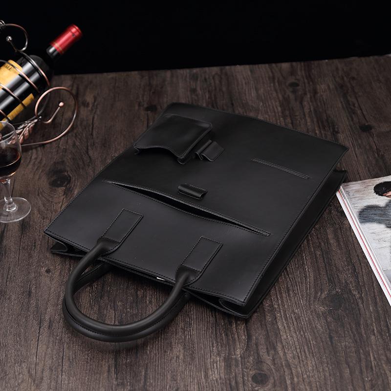 Business Briefcase Men Vintage Large Capacity Leather Wearable handbag Crossbody Bags Shoulder Bag
