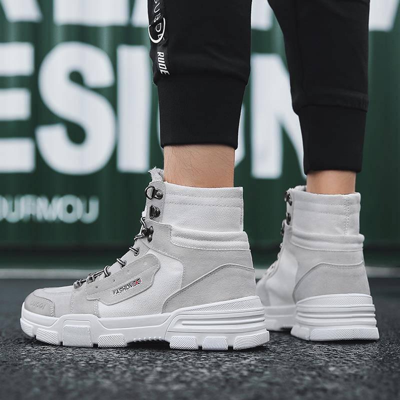 Outdoor Work High-top Shoes Men's Shoes Men's Hip Hop Shoes Men's Casual Canvas Martin Boots Men