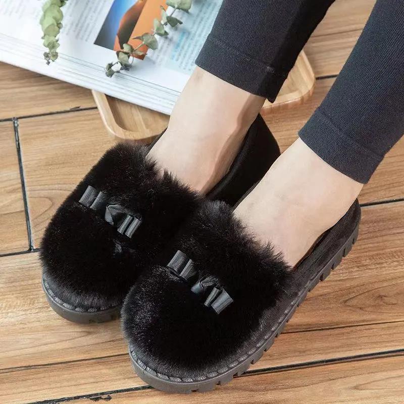 Women's Autumn and Winter Plush Shoes Flat All-match Cotton Shoes Outer Wear Plus Velvet Beanie Shoes