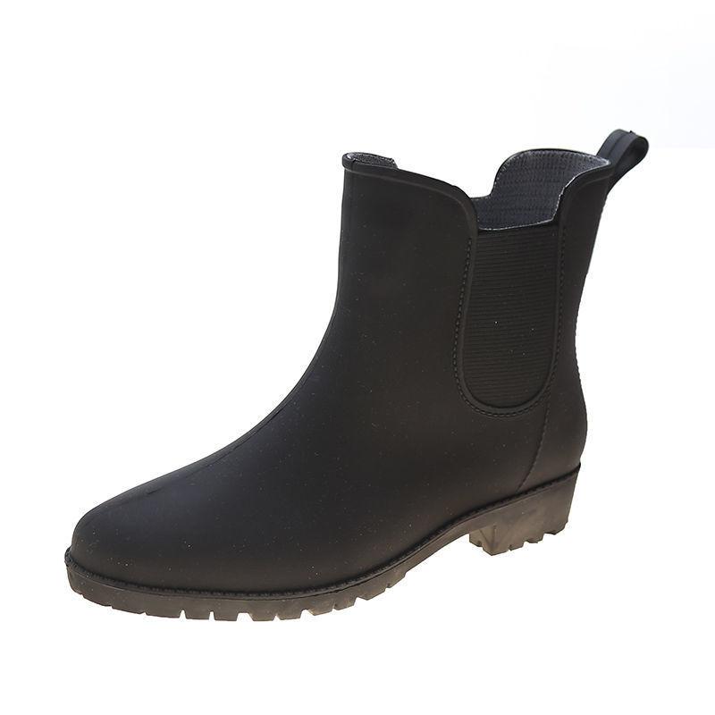 Rain Boots Female Adult Water Shoes Non-slip Waterproof Wear-resistant All-match Fashion Mid-tube Rain Boots