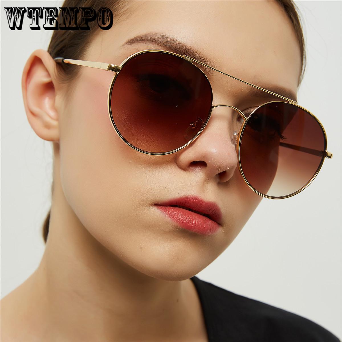 WTEMPO Sunglasses Reflective UV Protect Glasses Transparent Black Frame Steampunk Women Eyewear