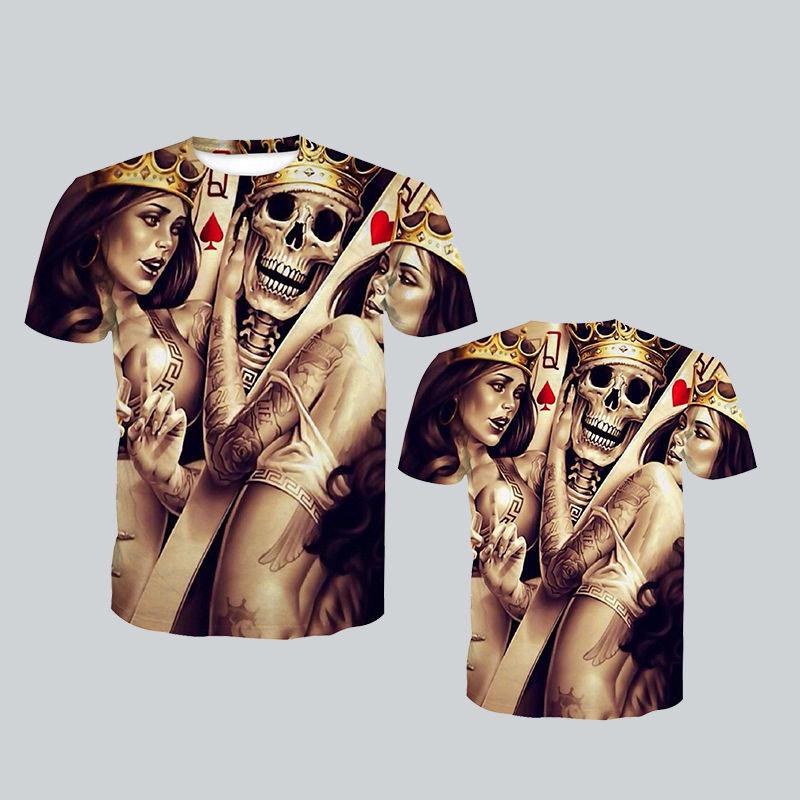 Short-sleeved T-shirt men's street personality large size short-sleeved T-shirt summer 3D printing