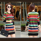 Fashion Trend Korean Version of The Plus Size Base Skirt In The Autumn and Winter Mid-length Plus Velvet Thick Long-sleeved Dress