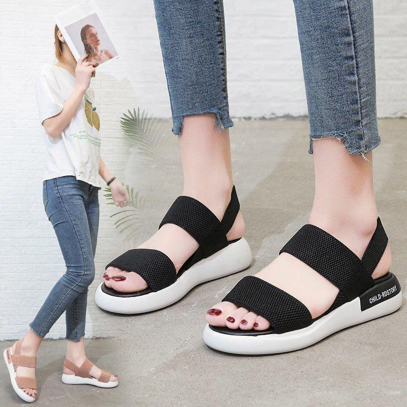 Korea Style Fashion Beach Sandals Female Rome Sandal Platform Buckle Summer Shoes Woman Preppy Sandalias Footwear