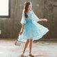 Girls' Dress 5-sleeve Summer Korean Style Version Children's A-line Princess Skirt Children's Mesh Skirt