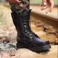 Outdoor Men's Leather Boots Worker Boots Steel Plate Mountaineering Boots Breathable Wool Boots