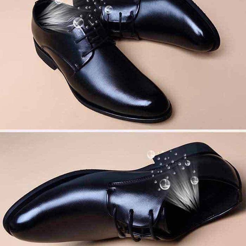 Men's Leather Shoes British Business Lace-up Men's Shoes Youth Simple and Versatile Dress Shoes
