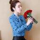 Chiffon Shirt Women's Spring Top Western Style Loose Large Size Long Sleeve Bottoming Shirt