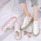 Girls Love Board Shoes Fashion White Shoes Women Korean Style Flat Student Canvas Shoes Women