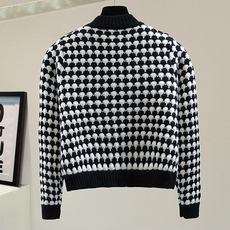 Bow Knot Diamond Long Sleeve Knit Sweater Spring and Autumn High Waist Short Sweater