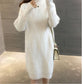 Half High Neck Mid-length Sweater Loose Thick Knit Bottoming Shirt Fashion Casual Dress