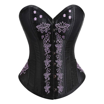 Retro Corset Bustier Steampunk Gothic Women Corselet Sexy Strapless Floral Striped Rivet Newest Tops