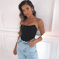 Sleeveless Sexy Corset Off Shoulder Velvet Crop Tops Vest Female Underwear Backless Bustier Top Solid Summer Women's Clothing Halter Bar