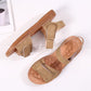 Soft Bottom Sandals Female 2020 Velcro Flat Bottom Students Korean Version of Beef Tendon Bottom Leather Flat Heel Sandals