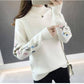 Pofulove Women's pullover knit Raglan long sleeved  Half turtleneck sweater coat  Loose Lady pullover Top Sweater Warm  winter