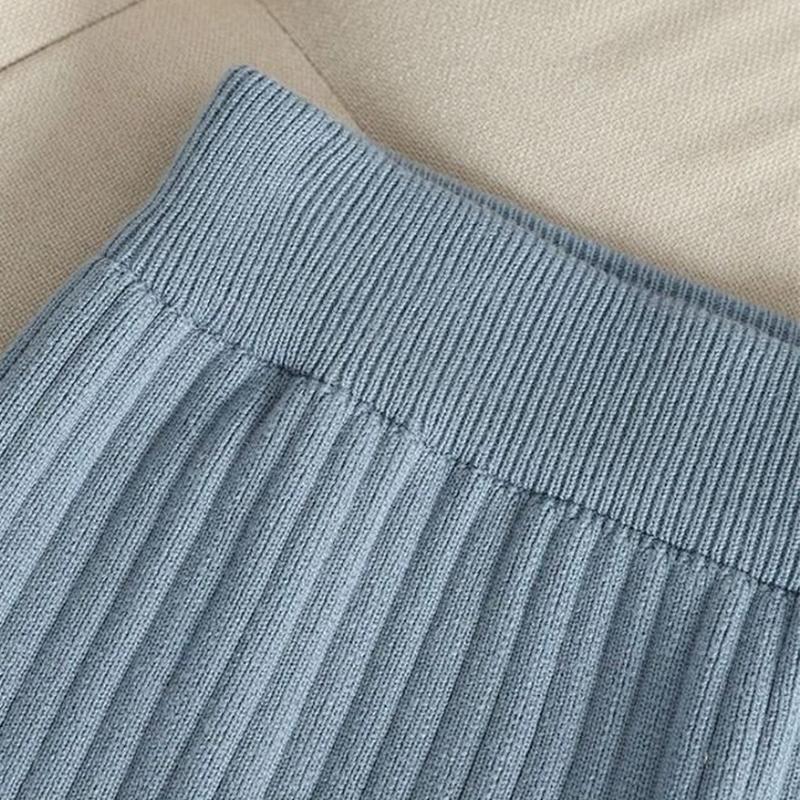 Two-piece Suit Women Autumn and Winter Korean Style Slim Fashion Knit Bottoming Sweater Skirt Student Suit