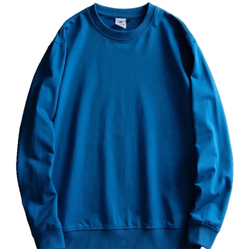 Urban Wine Red Sweatshirts Terry Texture Men's Pure Cotton Simple Round Neck Casual Sweater Pullover Trendy