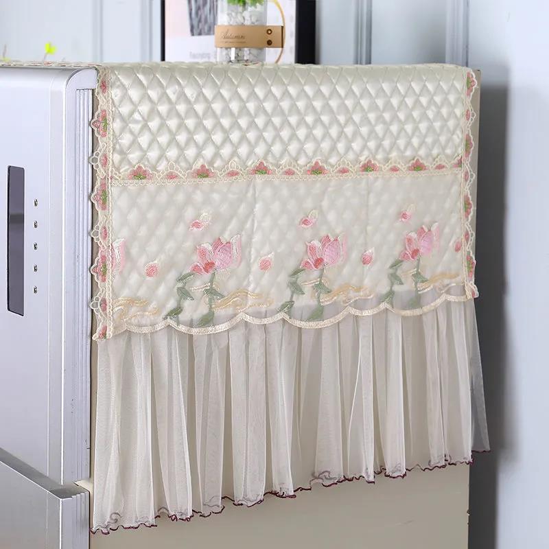 Thickened Fabric Lace Refrigerator Towel Refrigerator Cover Dust Cover Refrigerator Cover