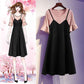 Summer Pullover Plus Size XL-5XL Women Comfortable Thin Black Dress Short Sleeve Slim Long Dress