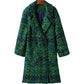 Women's Coat Autumn Winter Cassic Plaid Wool Coat Long Coat Female Woolen Outerwear Manteau Femme